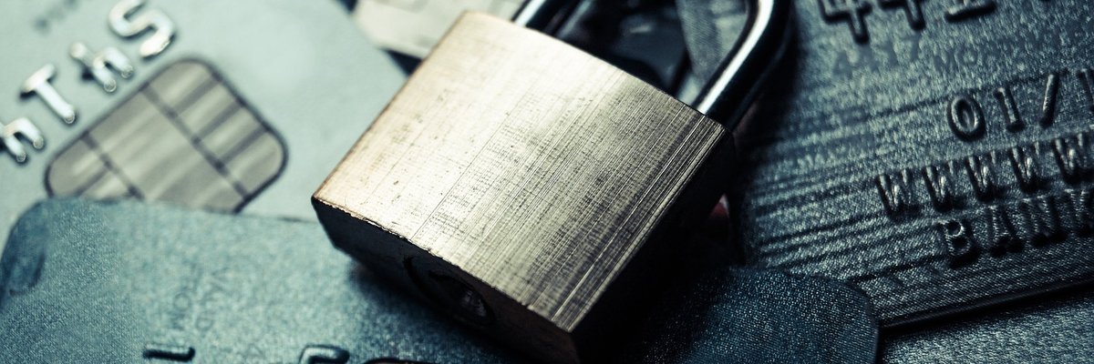 secure credit cards with a lock over them