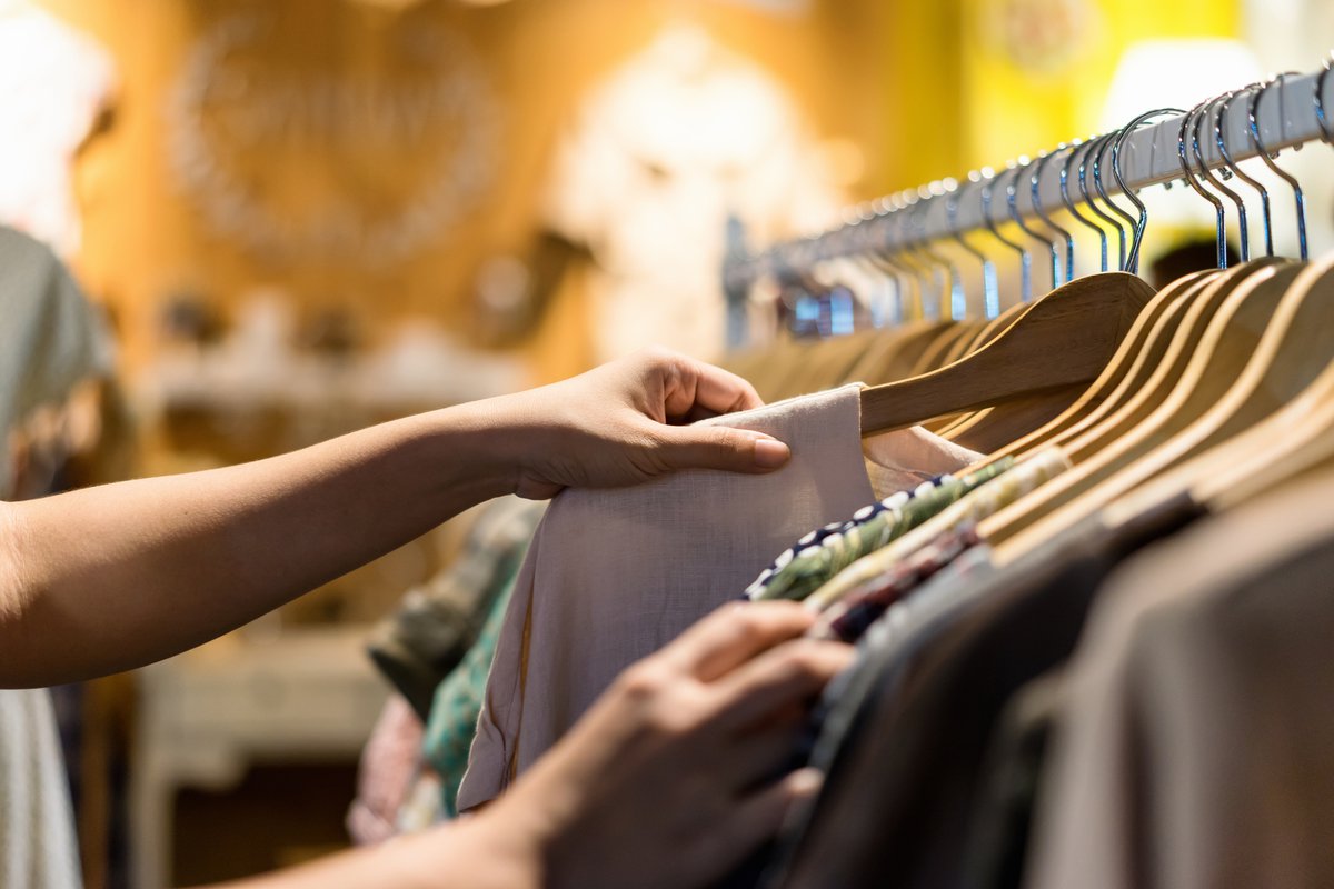 Woman shopping for clothes
