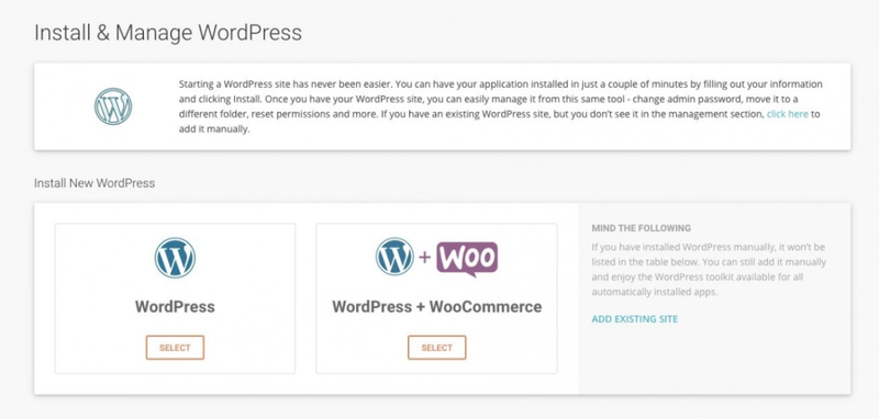 Intégration de WordPress à SiteGround pour gérer votre site.