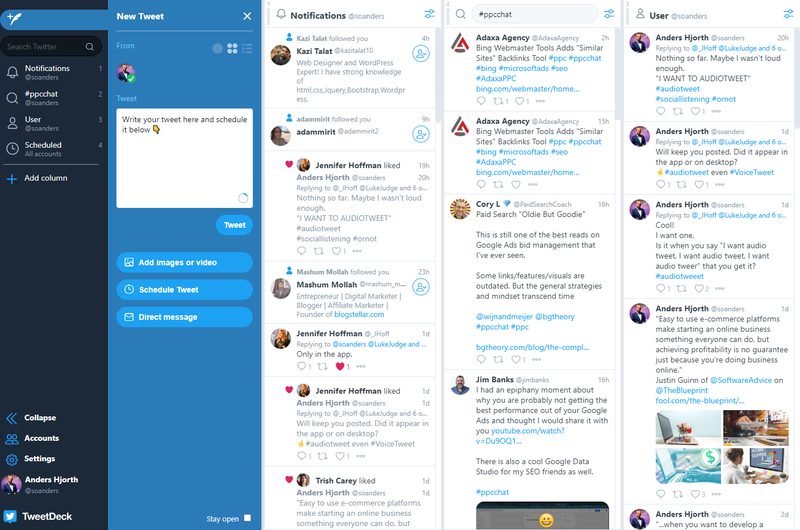 Tweetdeck's management platform