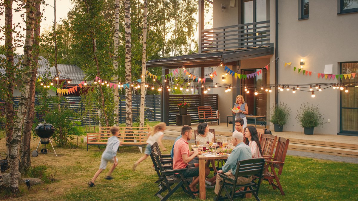summer party outside house