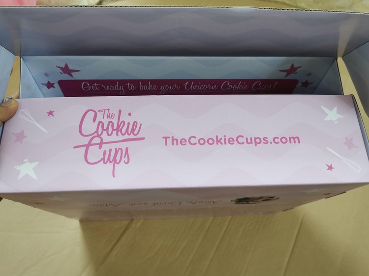 A box that will ship a The Cookie Cups cooking kit.