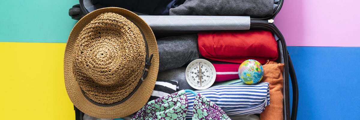 roller bag packed for vacation