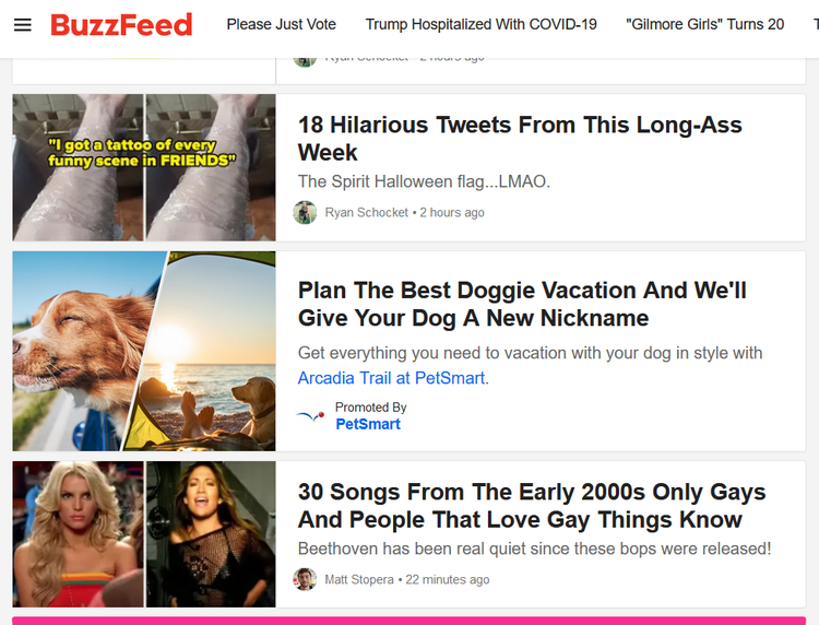 Screenshot from BuzzFeed’s website showing a promoted post.