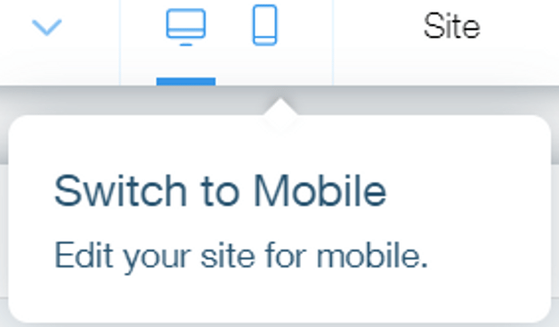 A screenshot of the tools to optimized a Wix site on mobile.