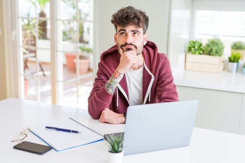 Young man thinking