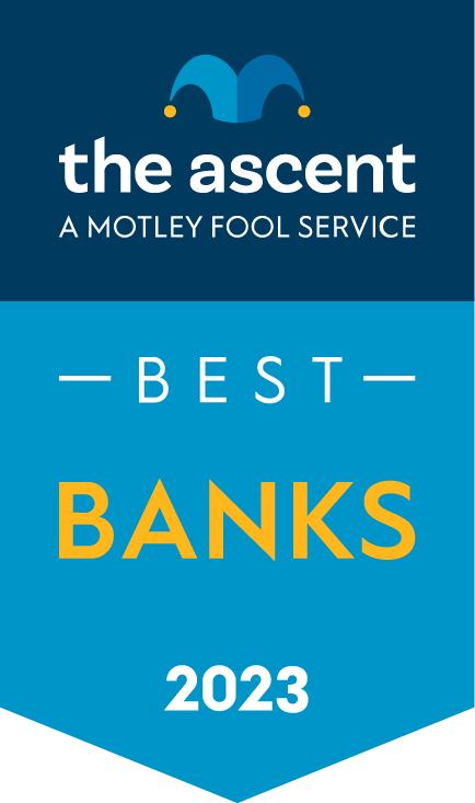 The Ascent's 2023 Bank and Bank Account Awards award banner