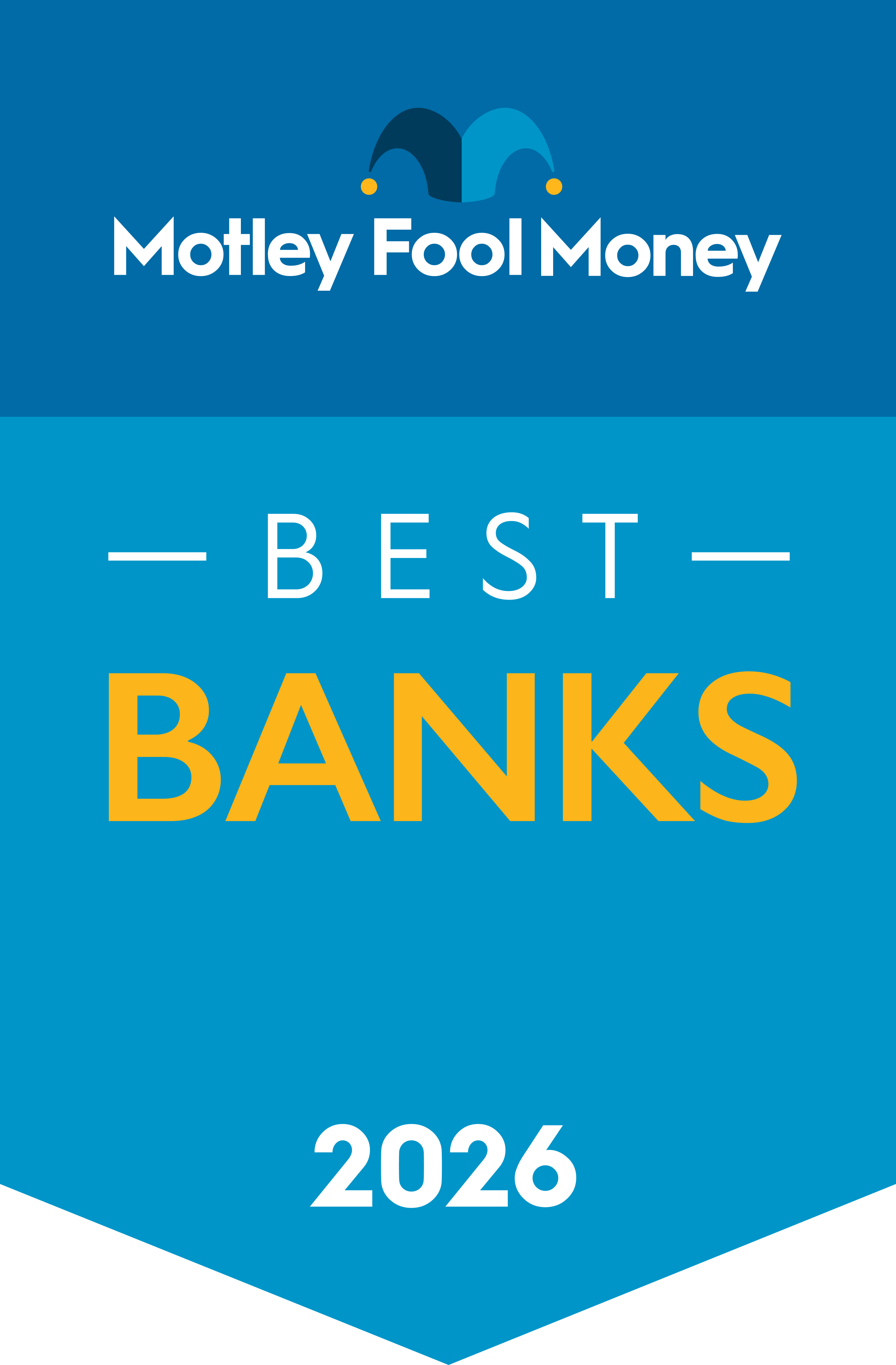 Motley Fool Money's 2026 Bank and Bank Account Awards award banner