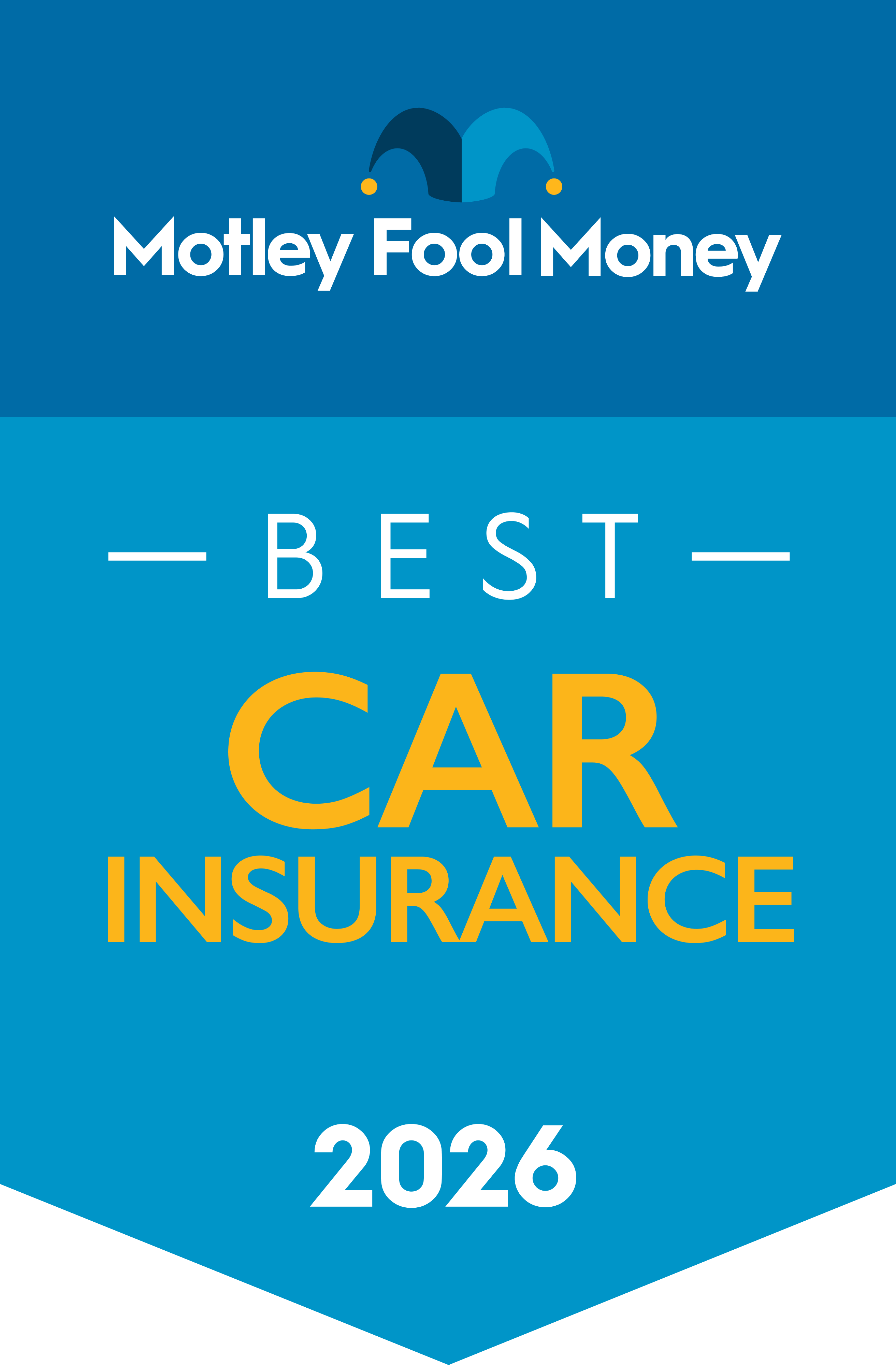 Motley Fool Money's 2026 Car Insurance Awards award banner