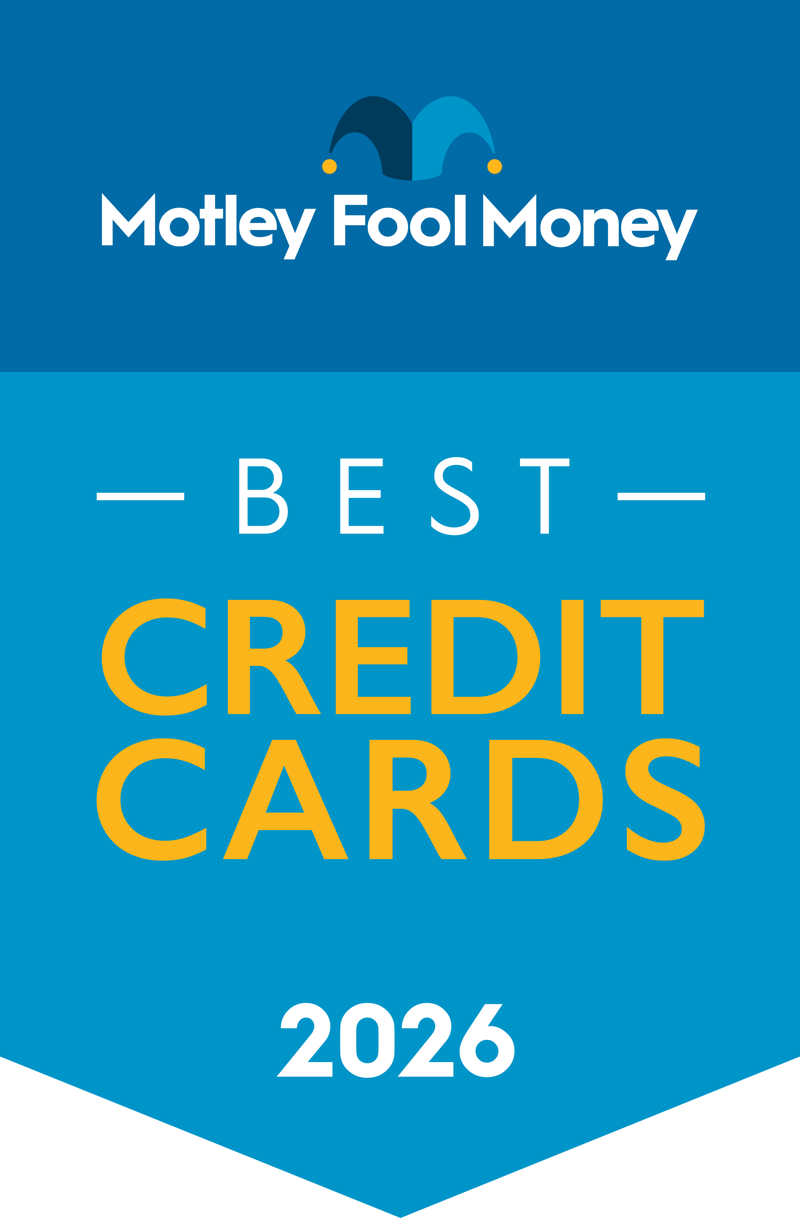 Motley Fool Money's 2026 Credit Card Awards award banner