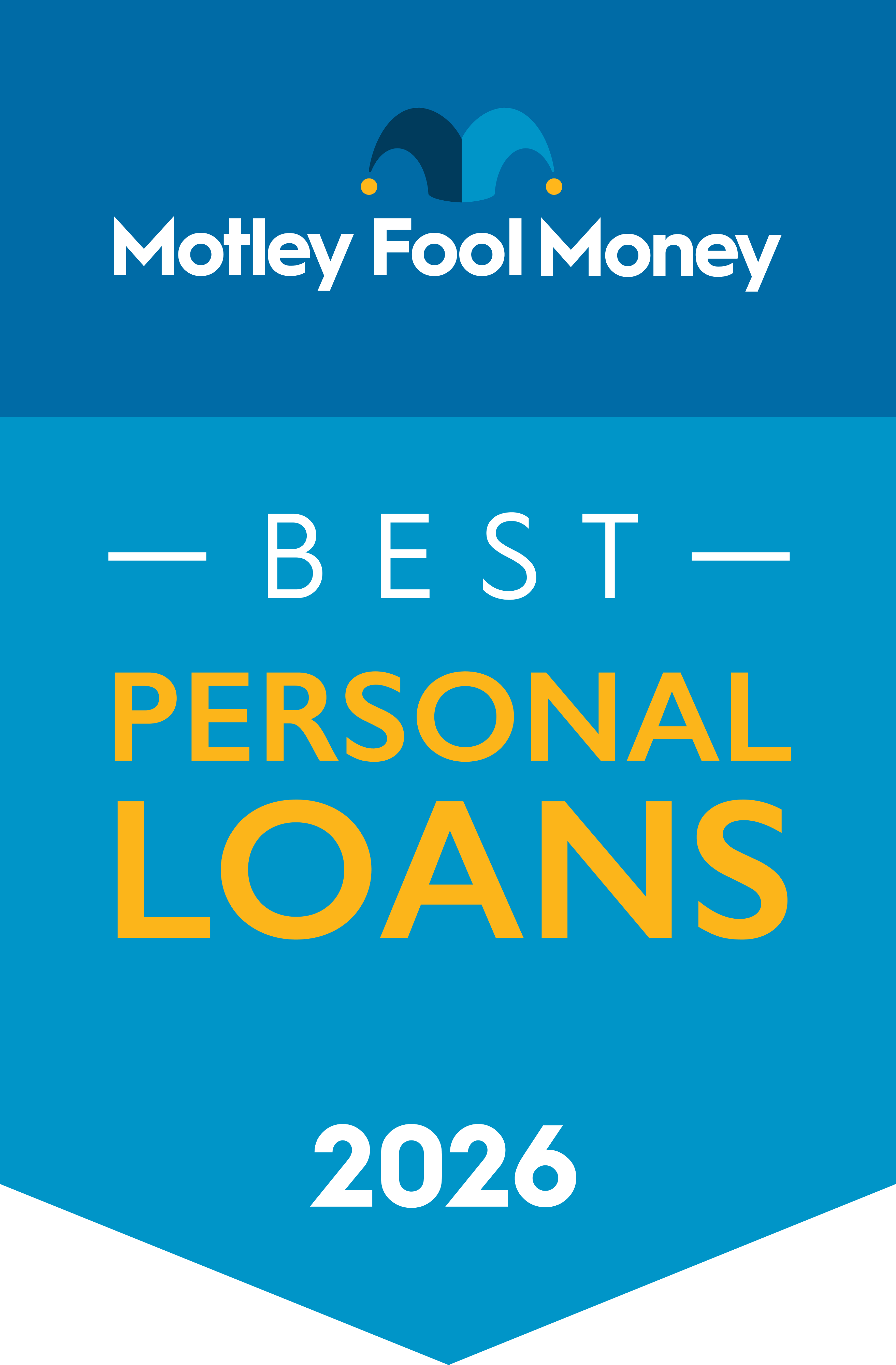 Motley Fool Money's 2026 Personal Loan Awards award banner