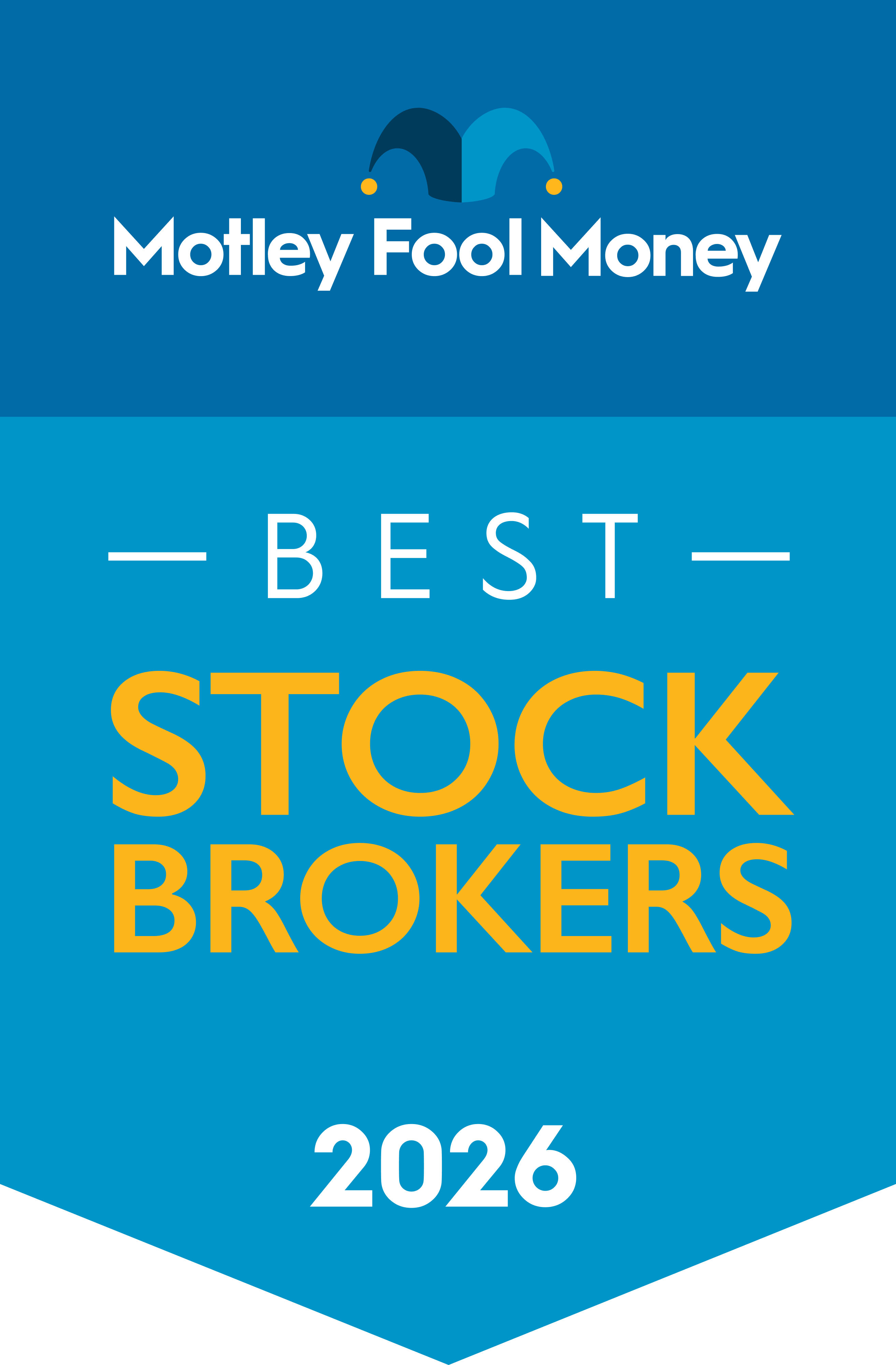 Motley Fool Money's 2026 Stock Broker and Robo-Advisor Awards award banner