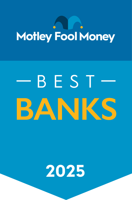 The Motley Fool Money's 2025 Bank and Bank Account Awards award banner