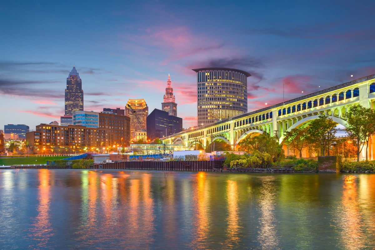 The Cleveland, Ohio skyline