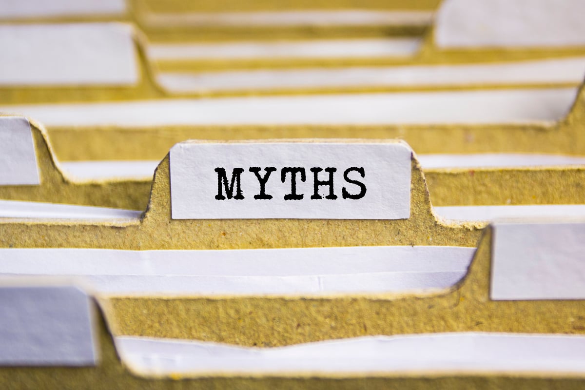 File folder labeled Myths.