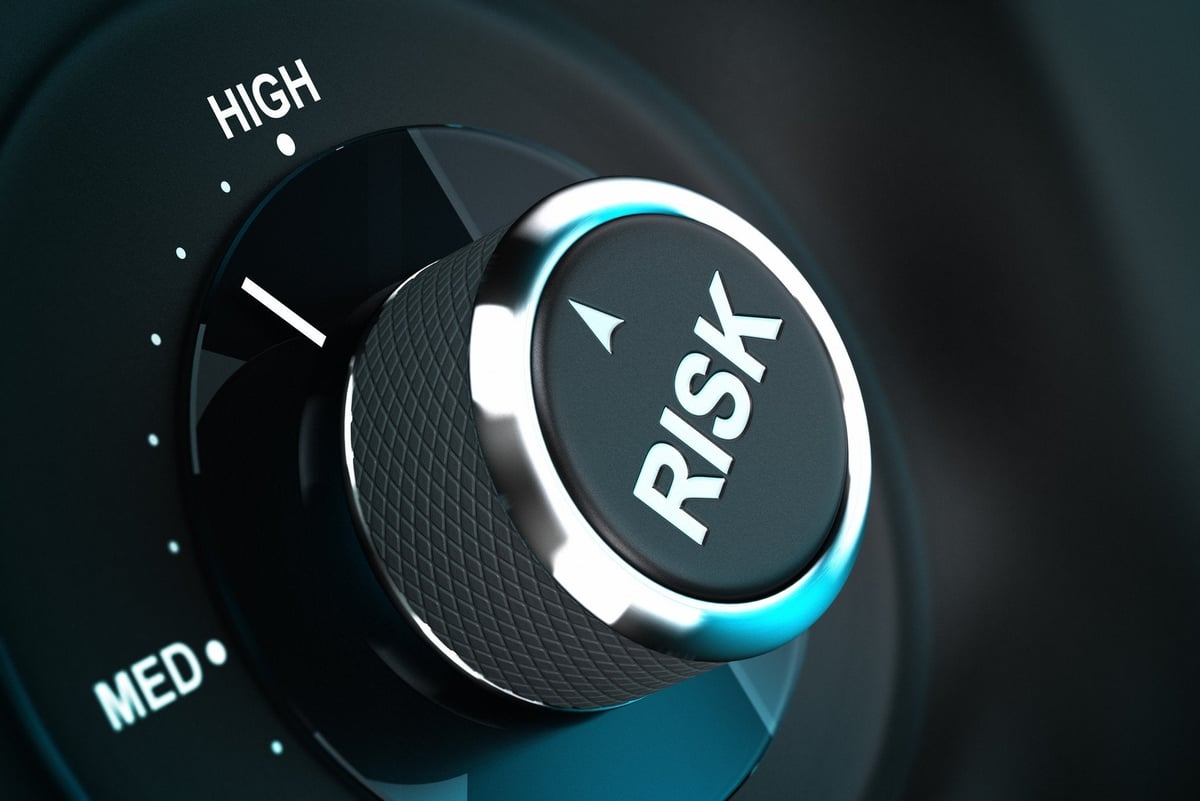 A dial labeled Risk and set on a high setting.