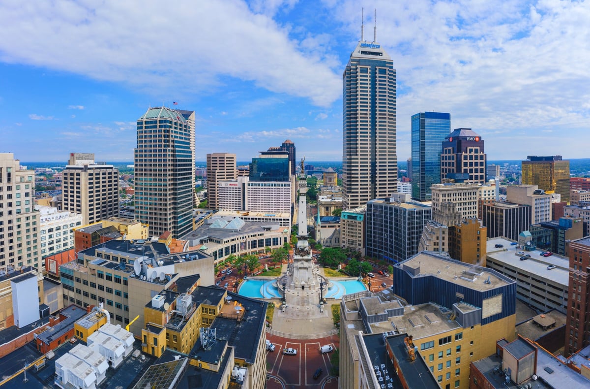 the Indianapolis Indiana skyline