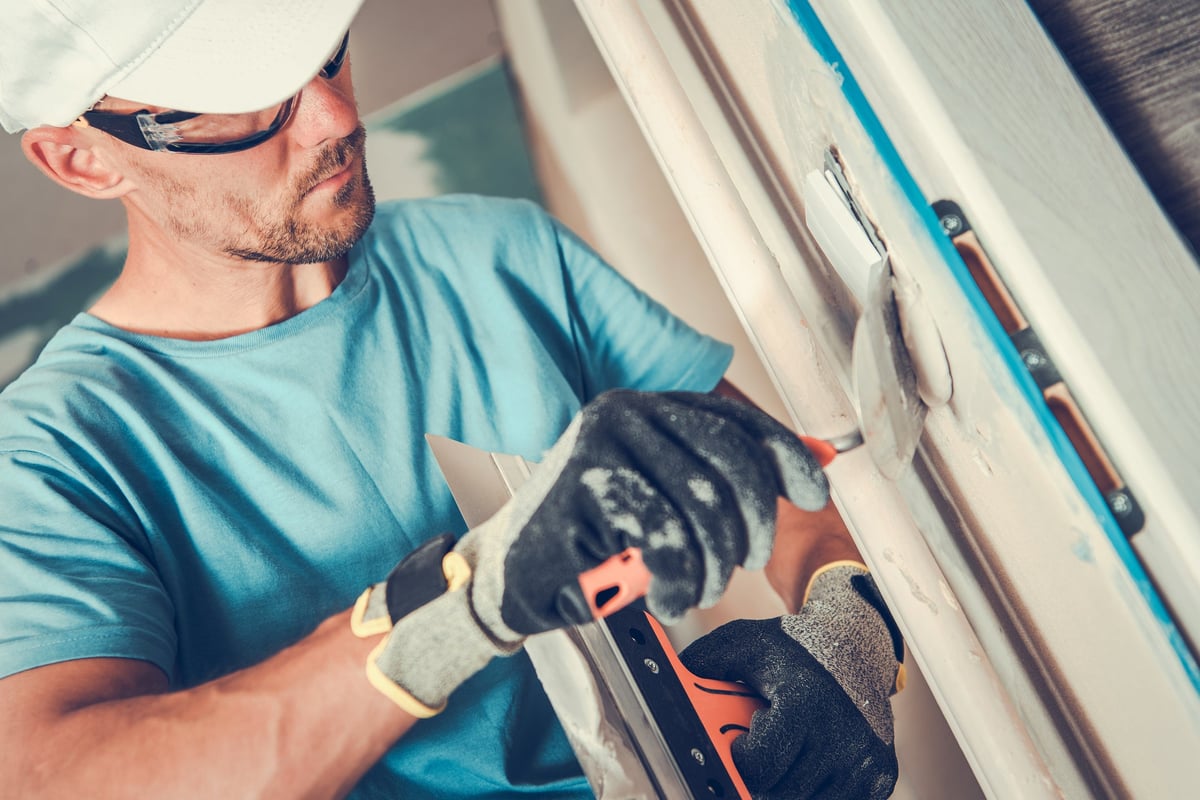 Man working on home improvements.