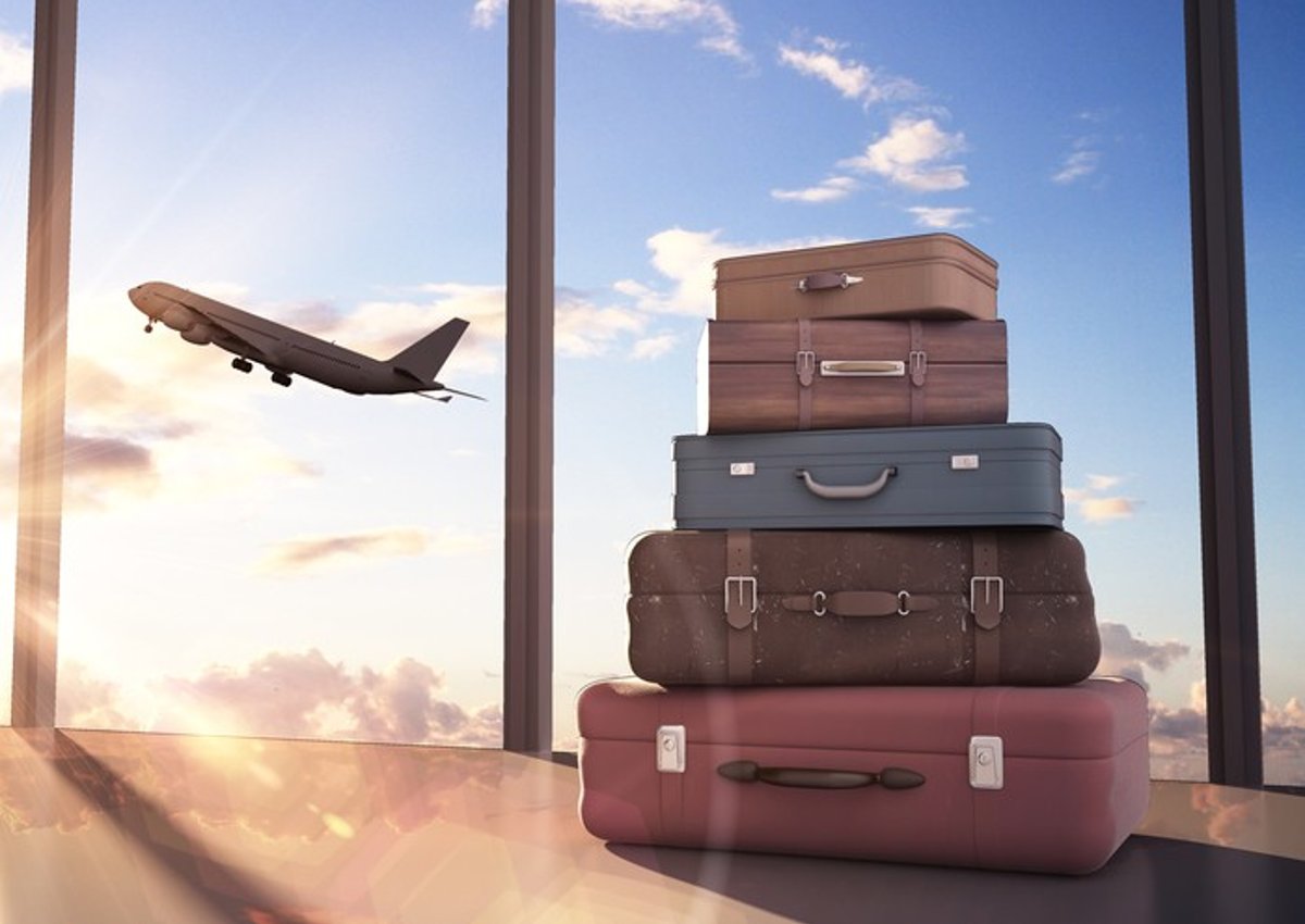 Suitcases plane
