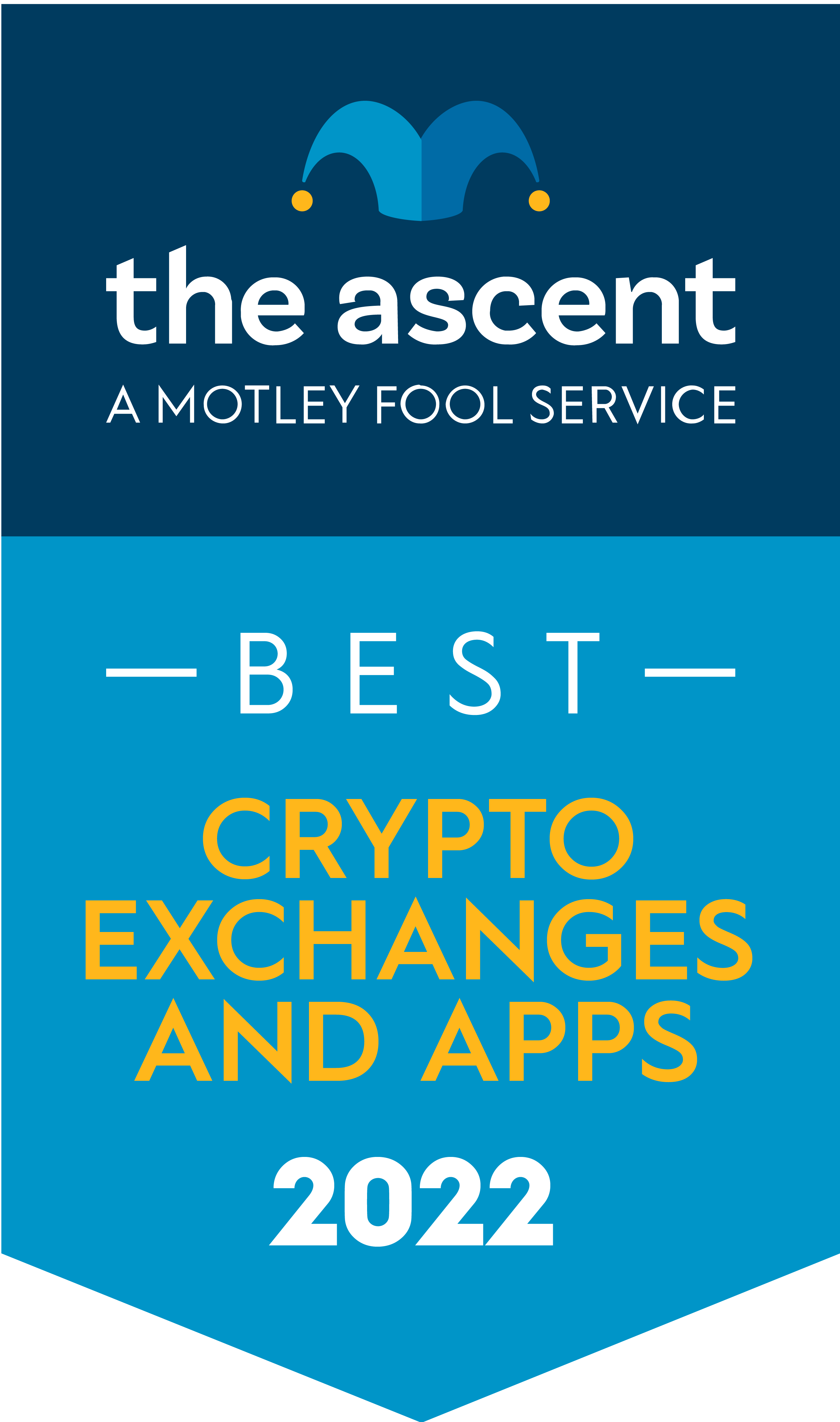The Ascent’s 2022 Cryptocurrency Exchange and App Awards Winners award banner