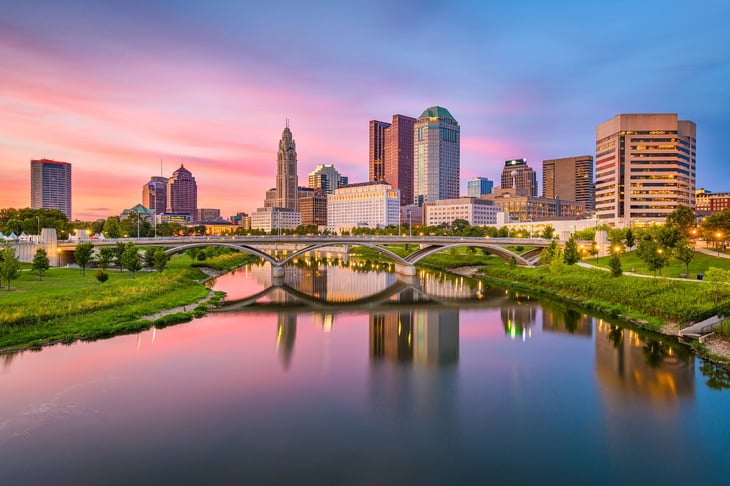 Columbus, Ohio from river.