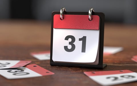 desk calendar showing