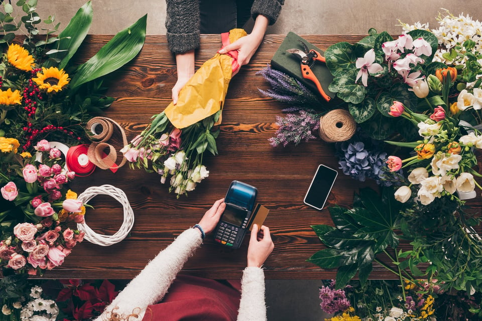 Payer avec une carte de crédit chez Florist