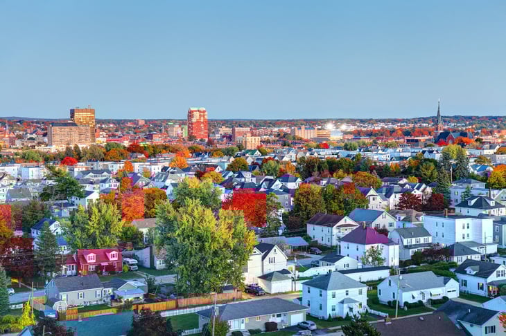 Manchester, New Hampshire in autumn.