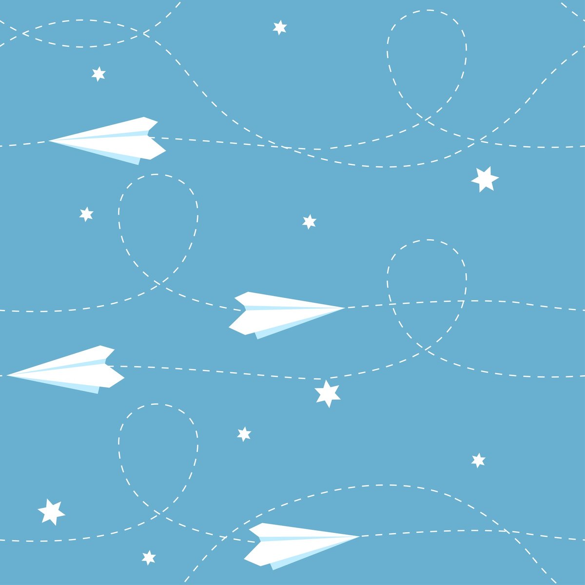 paper airplanes flying among stars