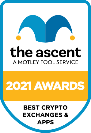 The Ascent's 2021 Cryptocurrency Exchange and App Awards Winners award banner