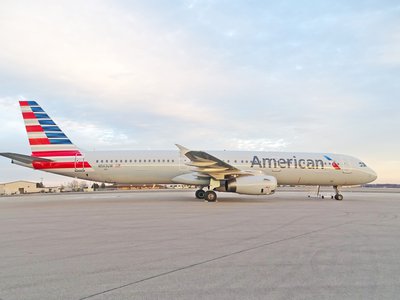 American Airlines plane on the runway