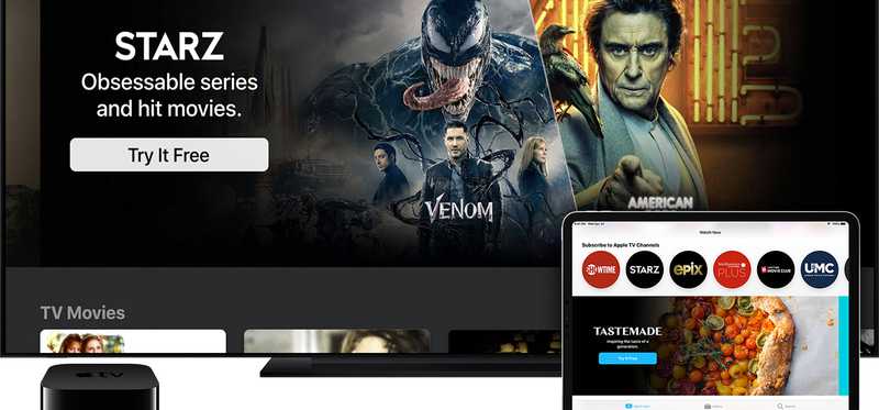 A selection of Apple TV Channels.
