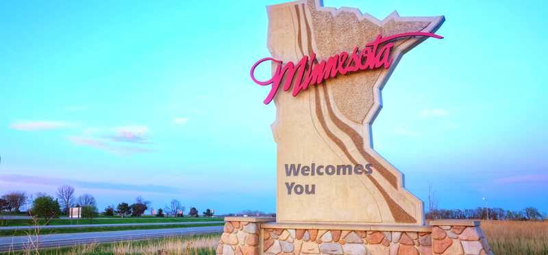Welcome to Minnesota road sign.