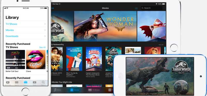 iTunes video purchases library.