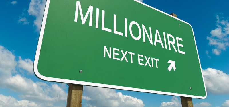 Road sign that says Millionaire Next Exit