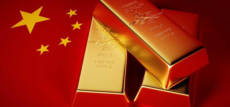 Gold bars on Chinese flag.