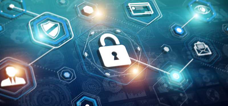 A padlock on a digital screen.