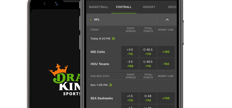 DraftKings sports betting app on smartphone