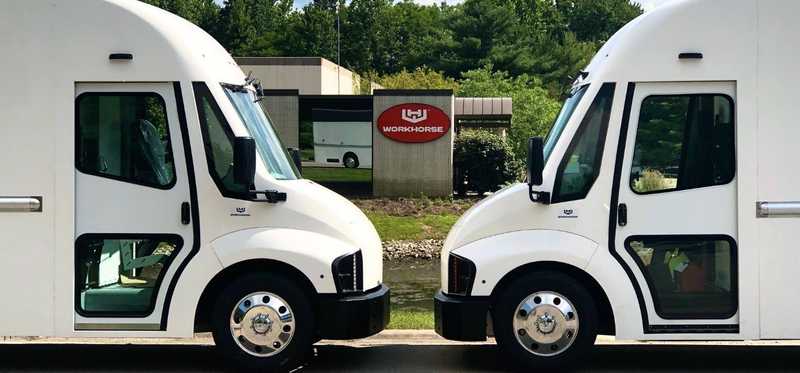 Workhorse Group vans facing each other