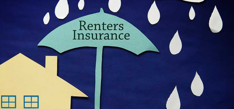 Paper cutout of an umbrella labeled Renter's Insurance.