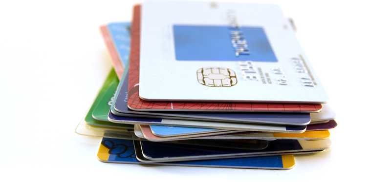 A stack of credit cards