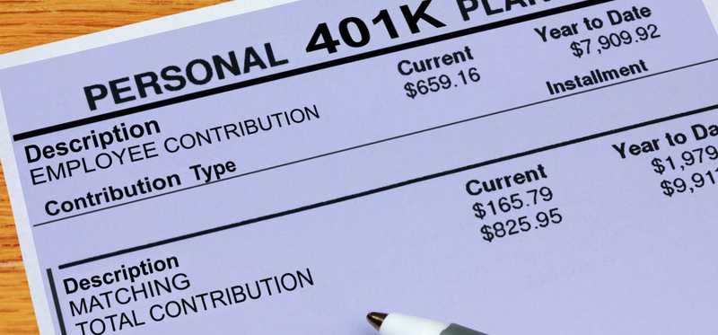A 401k statement showing a match