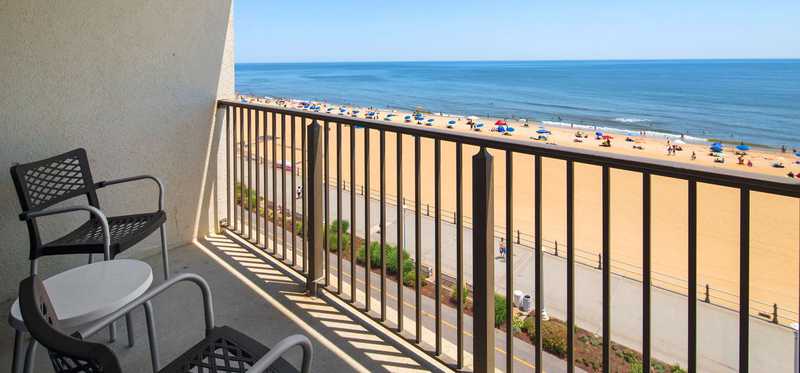 Hotel balcony by the beach.