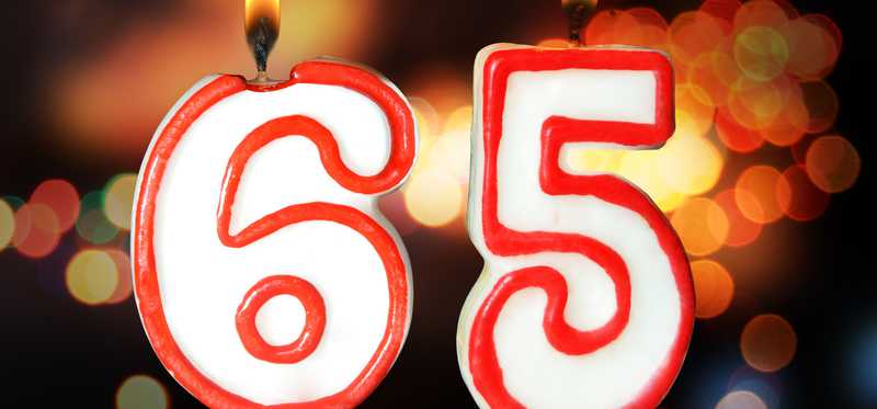 65th birthday candles.