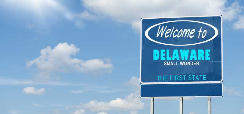 Welcome to Delaware road sign.