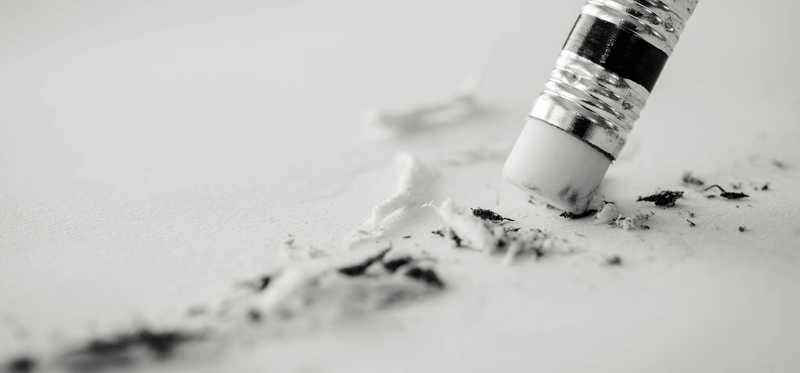 An eraser erasing.