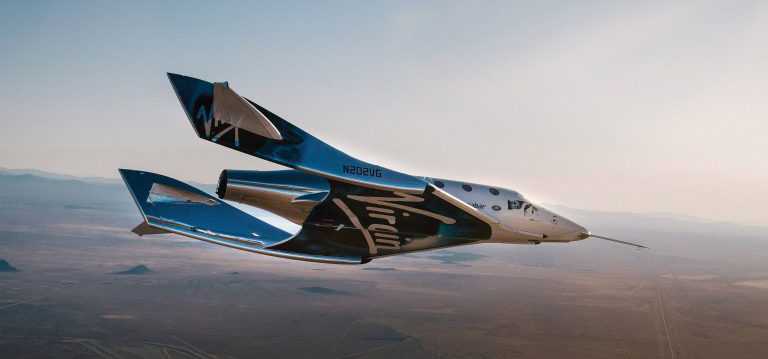Virgin Galactic's VSS Unity in flight.