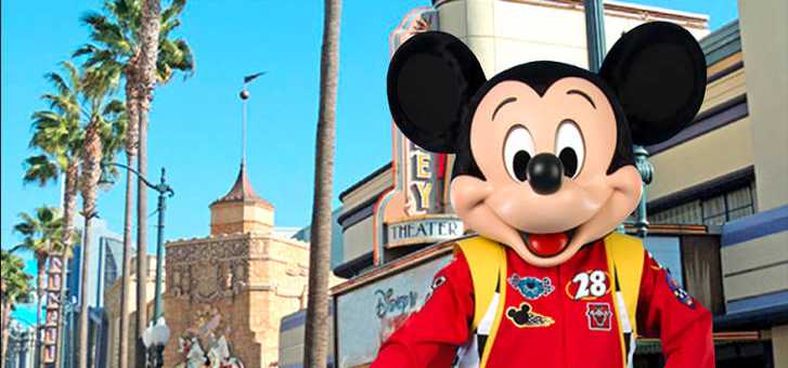 Mickey Mouse at a Disney theme park.