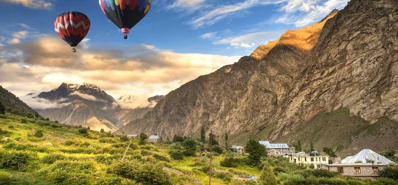hot air balloons flying near mountains in New Mexico