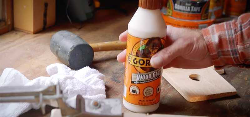 A bottle of Gorilla Glue wood glue.